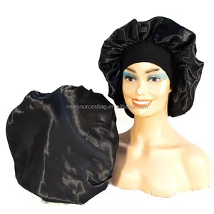 Custom Logo Silk Single Layer Sleep Hair Bonnets With Logo Elastic Band Silk Bonnets For Women Hair Curling HB002