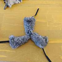 Jouet pour chat en poils de lapin naturels simulés, souris interactive pour chaton, jouet à mâcher pour l'auto-entretenue