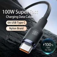 Produk Tren 2026 Kabel Data Pengisian Cepat 100w 6a Usb Tipe C ke Tipe C untuk Ponsel Android Kabel Transfer Kecepatan Tinggi