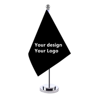 Offre Spéciale – Drapeau de Bureau Miniature Personnalisé 14x21cm avec Logo Imprimé en Couleur et Support de Présentation – Tous Pays et Nations