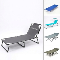 Lit de camping pliable en métal léger et portable avec matelas souple