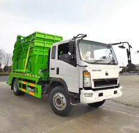 Mini camion à bras oscillant 4x2, camion à benne basculante 6CBM, véhicule léger de collecte des déchets