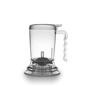 Bouteille portable avec infuseur à thé, poignée incurvée transparente personnalisée OEM, sans BPA, pour bureau et voyage, avec système de distribution intelligent. - Product Image 1