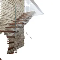 Винтовые лестничные ступени и стеклянные перила интерьерная деревянная стеклянная лестница