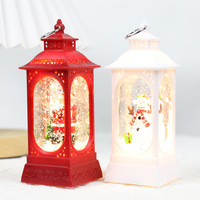 Decorazioni Natalizie, Lampada a Vento in Plastica Stile Retrò, Luce Notturna, Regalo Cartoon, Decorazione da Tavolo con Luce Atmosferica