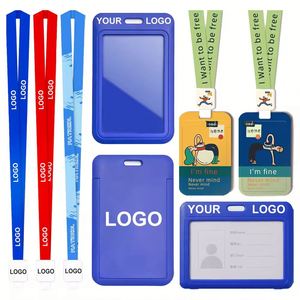 Badge en silicone personnalisé avec logo, cordon de cou tendance avec porte-carte d'identité - Product Image 1