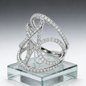 <b>CUSTOM</b> SILVER 10K/14K/18 SOLID GOLD CLASSIC LAB GROWN CVD IGI VVS-VS QUALITY BRILLIANT CUT ENGAGEMENT PARTY FASHION CLUSTER <b>RING</b> - Product Image 4