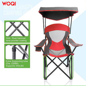 Silla de camping plegable Woqi con toldo, tela Oxford roja, para jardín, senderismo, viajes, capacidad de 350 libras. - Product Image 1