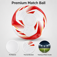 Ballon de football Aiju en cuir PU thermocollé, taille 5, logo personnalisé, intérieur/extérieur, haute qualité, OEM, ballon d'entraînement de football