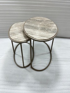 Designer Handcrafted <b>Nesting</b> Coffee <b>Table</b> Set Luxury Living Room Furniture Round Accent <b>Tables</b> for Home Hotel Interior Decor - Product Image 2