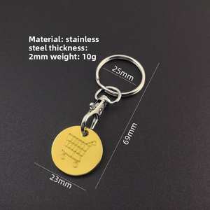 Llavero Portamonedas para Carrito de Supermercado, Regalo Promocional, Metálico, Portátil, con Chip para Carrito - Product Image 5