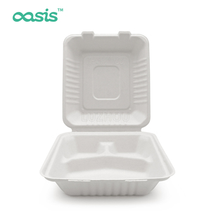 100% compostable mía bột giấy vỏ sò nhà hàng Takeaway hộp đựng thức ăn thân thiện với môi trường và phân hủy dùng một lần - Product Image 3
