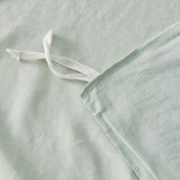 Ensemble housse de couette 3 pièces en lin certifié OEKO-TEX 100% vert luxueux respirant doux pour chambre à coucher décor minimaliste