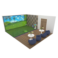 Simulateur de golf d'intérieur Songfa, résolution 1280x720, écran tactile optique, système d'exploitation Windows/Android, projecteur, capacité maximale