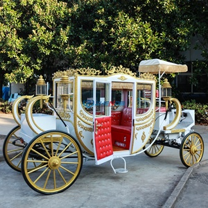 Carruaje Eléctrico Real Estilo Cenicienta, Carruaje Puxado por Caballos, Carroza Eléctrica de Boda de Alta Calidad - Product Image 6