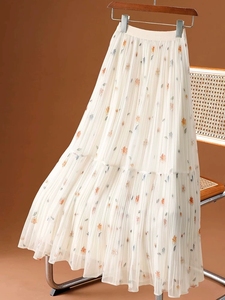 Nuova <span class=keywords><strong>Gonna</strong></span> Lunga Plissettata con Stampa Floreale in Rete Primavera/Estate 2026 - Product Image 5