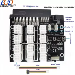 12 Pci-e 12V Atx 6pin Connector Voeding Breakout Board Synchronisatie Voor Dell 750W 1100W 1600W 2000W 2400W Server Psu