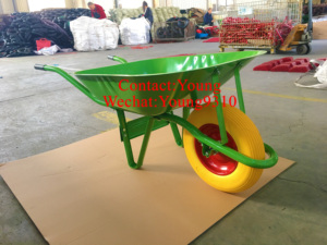 <span class=keywords><strong>Brouette</strong></span> de chantier robuste pour le marché d'Oman, d'Arabie Saoudite et du Qatar, modèle WB6200, avec <span class=keywords><strong>roue</strong></span> en mousse PU 400-8, capacité de charge de 150 kg - Product Image 2