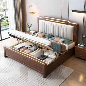Lit double en bois massif blanc, mobilier de chambre à coucher très demandé, <span class=keywords><strong>grand</strong></span> cadre de lit avec matelas, <span class=keywords><strong>grand</strong></span> mobilier de chambre - Product Image 4