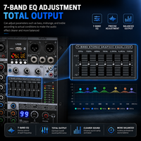 Console de mixage audio professionnelle 16 canaux B16 avec 99 DSP, égaliseur 7 bandes, lecteur MP3 BT USB, capacités d'enregistrement, sortie stéréo