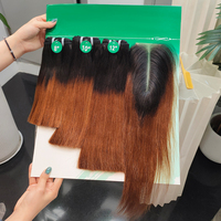 Paquete de Cabello Humano Virgen Vietnamita 100% Liso Natural Color Café con Cierre, de la Mejor Calidad, Precio al por Mayor