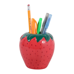 Portapenne in Ceramica a Forma di Fragola, Piccolo Organizzatore da Scrivania per Ufficio e Decorazione del Posto di Lavoro - Product Image 2