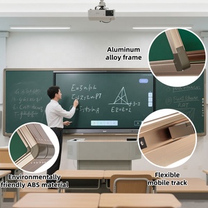 Quadro Verde Deslizante Multimídia, Quadro Negro Retrátil para Ensino Escolar, Escritório e Casa - Product Image 2