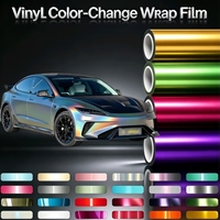 Film adhésif vinyle brillant bleu et violet effet diamant pour voiture, sans bulles, pour capot et carrosserie