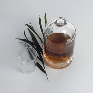 Botella de cristal transparente con corcho, alta calidad, 520ml, whisky, vodka, brandy