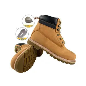 Novo estilo Goodyear Welt calçado para homens, calçado de trabalho com metalurgia industrial, biqueira de aço para uso ao ar livre, calçado de trabalho com placa de aço