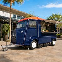 Camion de restauration mobile Citroën SL-8C personnalisé, entièrement équipé pour la vente de snacks, de maïs grillé et de hot-dogs en gros.