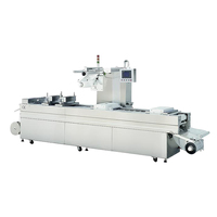 Automatische plastic schaaltjes vacuümsealmachine, thermoform vacuümverpakkingsmachine voor ham, worst en fruit
