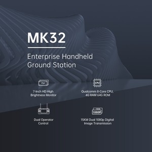 ชุดควบคุมภาคพื้นดินแบบพกพา MK32 Enterprise พร้อมคอนโทรลเลอร์คู่ หน้าจอ 7 นิ้ว ความสว่าง 1000 Nit ระบบควบคุมระยะไกลสำหรับโดรน Android - Product Image 2