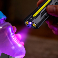 Lampe torche LED UV portable T9, porte-clés EDC, camping, avec corps en alliage d'aluminium, étanche et rechargeable par USB
