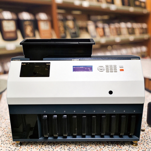 CS-910 Digital Coin Counter Electronic Coin Sorter Connects Computer Printer 600 Coins/Min CE Certified Plastic China Origin