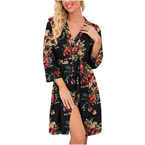 <span class=keywords><strong>Bata</strong></span> de baño ligera para mujer, ropa de descanso suave, larga - Product Image 4