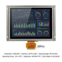 Modul LCD IPS TFT XGA LVDS 15 Inci 1024x768 50000H Alternatif Tertanam Innolux G150XGE-L04 AUO G150XG01 V3 Layar Industri