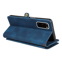 Étui portefeuille en cuir PU pour Samsung S20/S20 FE, 9 emplacements pour cartes + poche zippée pour pièces de monnaie, support intégré, blocage RFID, protection 360° °   Protection