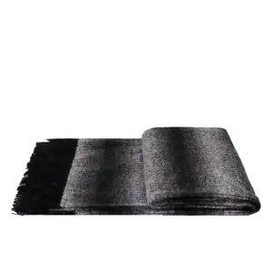टिफ होम होलसेल अनुकूलन 240*70 सेमी ब्लैक कॉटन लिनन टैसल्स बेड सोफा के लिए कंबल फेंकें