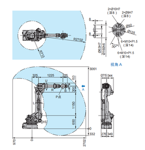 Robot industriel GP180 180 kg |   Moteur PLC |   6 axes |   IP54/IP67 |   Charge utile ultra-lourde |   Manutention des matériaux |   Industrie lourde - Product Image 2