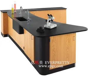 Table de laboratoire chimique en bois, établi de laboratoire sur mesure, Table de laboratoire centrale pour circuit imprimé