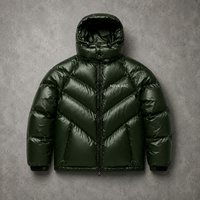 Veste d'hiver en duvet imperméable à logo personnalisé, couleur changeante, coton lourd, veste matelassée zippée, veste en duvet pour homme
