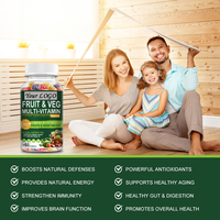 Gummies Complexe de Fruits et Légumes Naturels 30 pièces Gummies Multivitaminés Complément Alimentaire