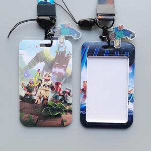 Porta Tarjetas Rígido de Anime y Dibujos Animados con Diseño de Mi Mundo, Impresión por Transferencia Térmica, para Tarjetas de Autobús, Identificación Laboral, Tarjetas de Comida y Cordón para Estudiantes - Product Image 2