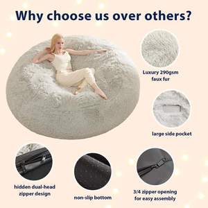 Großhandel: Übergroßer, leerer Lounger-Sitzbezug für Lazy Bean Bag Sofa, Couch, Lazy Bed, Wohnzimmer-<span class=keywords><strong>Sitzsack</strong></span> ohne Füllung - Product Image 3
