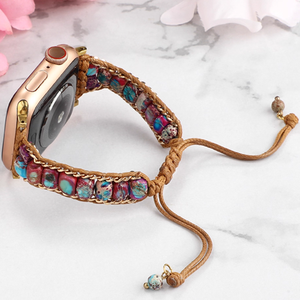 Correa de Reloj Trenzada Extraíble, Creativa, <span class=keywords><strong>con</strong></span> Piedras Naturales Energéticas, Unisex para Adultos y Niños, <span class=keywords><strong>Compatible</strong></span> <span class=keywords><strong>con</strong></span> <span class=keywords><strong>Apple</strong></span> <span class=keywords><strong>Watch</strong></span> - Product Image 2