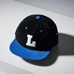 Casquette de camionneur bicolore personnalisée à 5 panneaux en velours côtelé Style Hip Hop Flat Bill Skateboard Snapback Sporty Performance Baseball Hat - Product Image 2