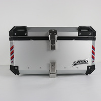 Boîte latérale de moto JPAD, coffre de haute qualité, ensembles de logos personnalisés, 65L, noir/argent, bagages de rangement