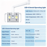 Lampe chirurgicale LED-5 MedFruition pour plafond, capteur sans contact, 30000 Lux, CRI 90, réglable, 6 LED