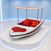 Nouveau design de bateau à pédales électrique pour 2 personnes, pour les parcs aquatiques, divertissement, fabrication artisanale en fibre de verre